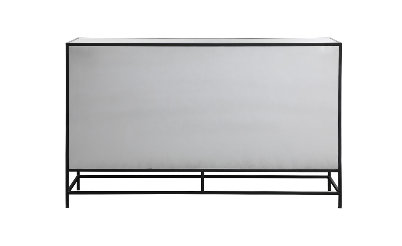 Elegant Décor MF72060BK James 60 in. mirrored credenza in black