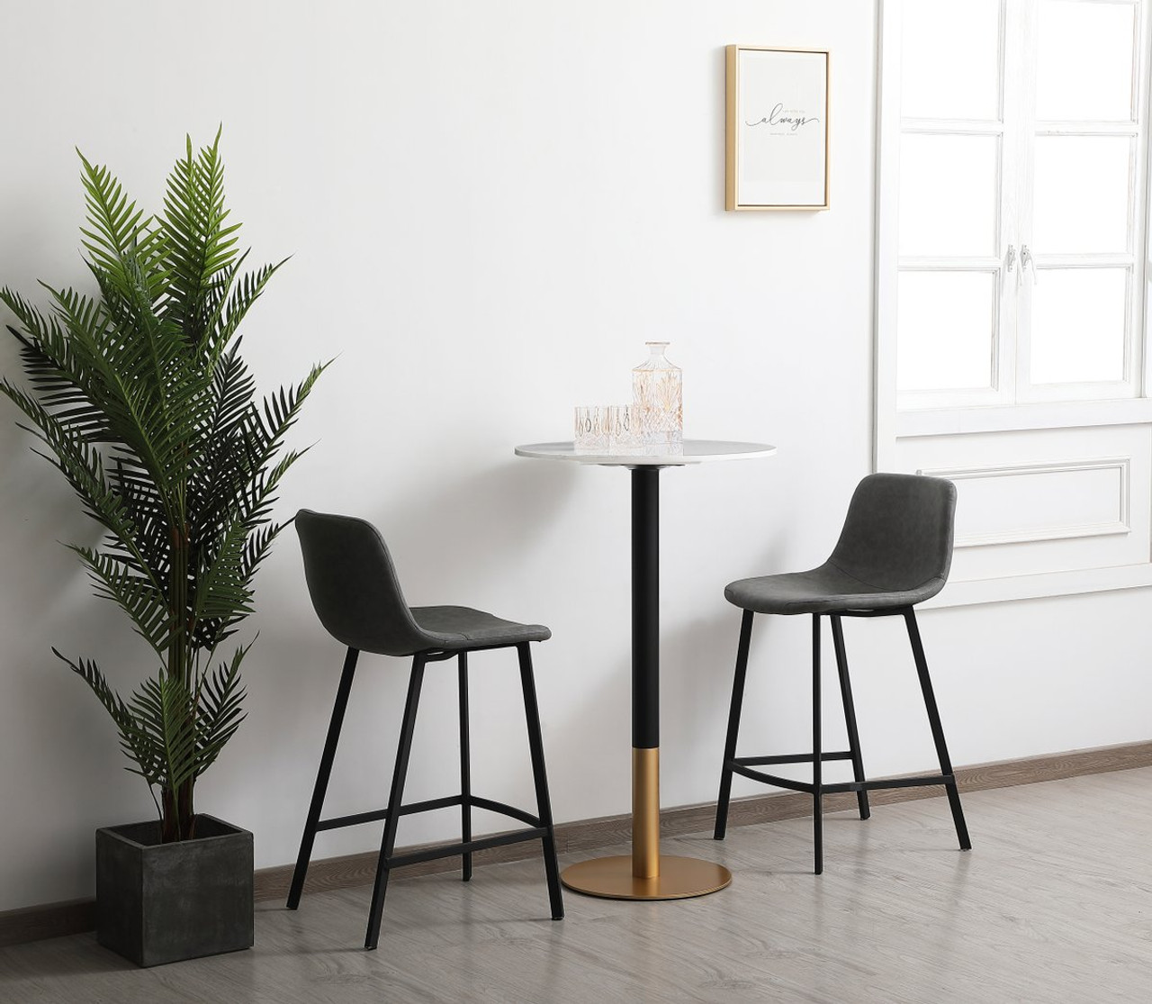 Elegant Decor AF110224WH 23 inch pub table in white Elegant Decor AF110224WH 23 inch pub table in white