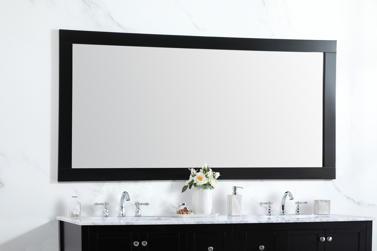 Elegant Decor VM27236BK Aqua vanity mirror 72x36 inch in black