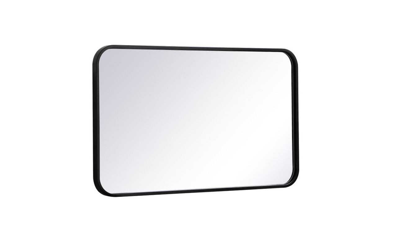 Elegant Decor MR801830BK Soft corner metal rectangular mirror 18x30 inch in Black