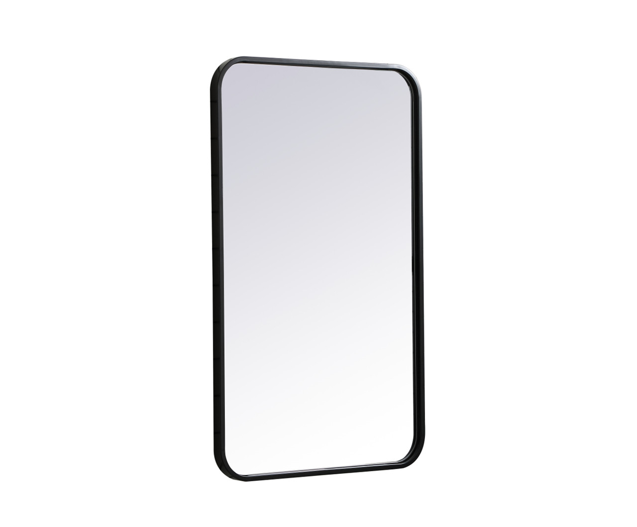 Elegant Decor MR801830BK Soft corner metal rectangular mirror 18x30 inch in Black