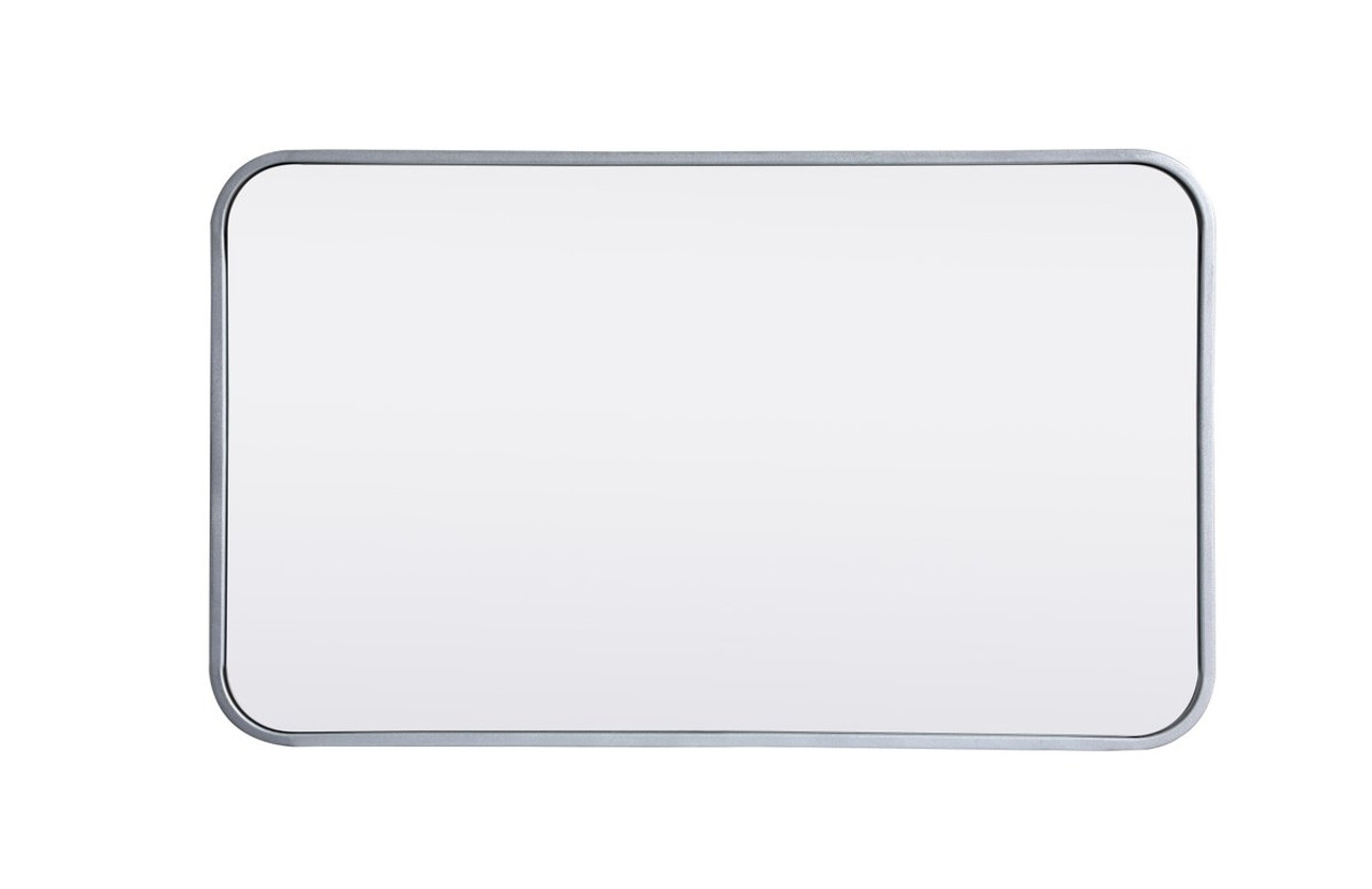 Elegant Decor MR801830S Soft corner metal rectangular mirror 18x30 inch in Silver