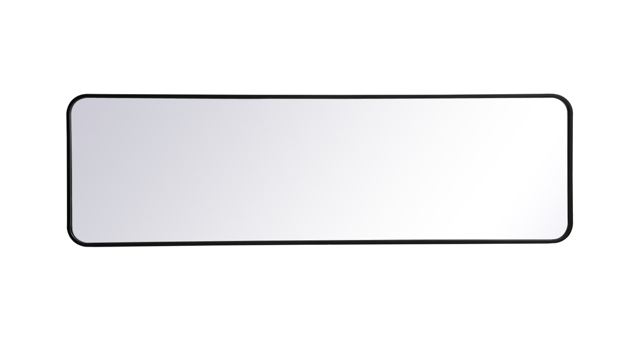 Elegant Decor MR801860BK Soft corner metal rectangular mirror 18x60 inch in Black