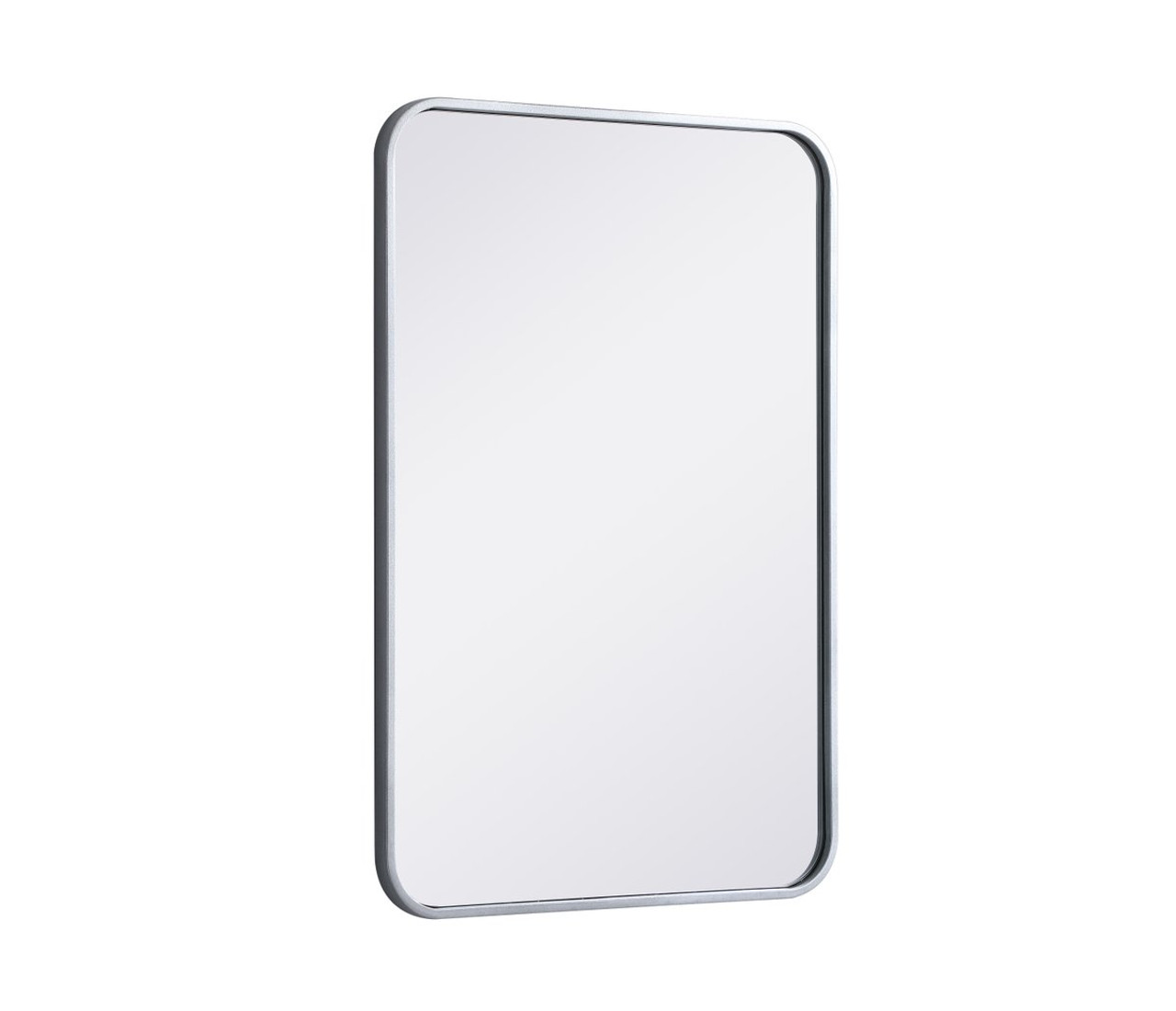 Elegant Decor MR802030S Soft corner metal rectangular mirror 20x30 inch in Silver