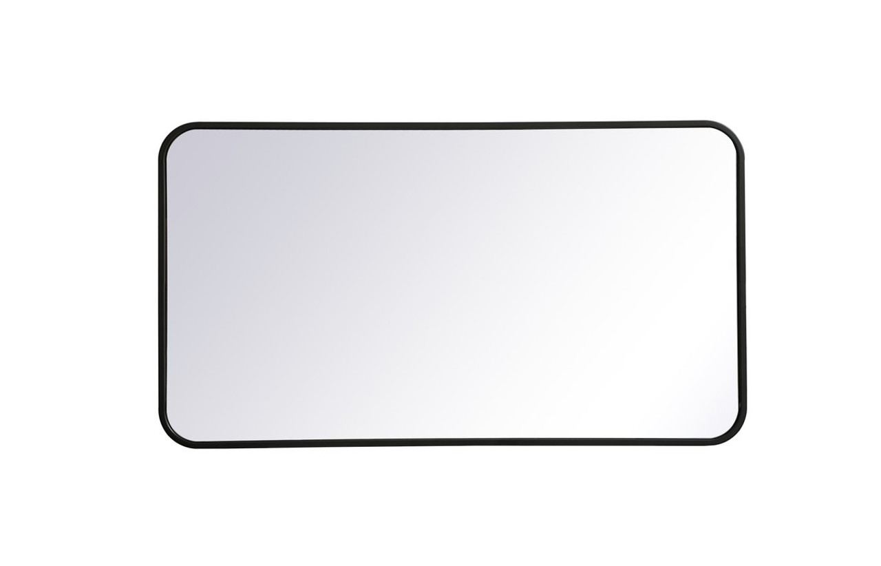 Elegant Decor MR802036BK Soft corner metal rectangular mirror 20x36 inch in Black