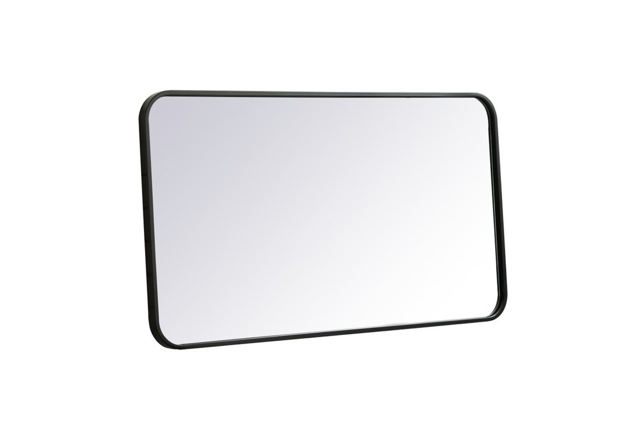 Elegant Decor MR802036BK Soft corner metal rectangular mirror 20x36 inch in Black