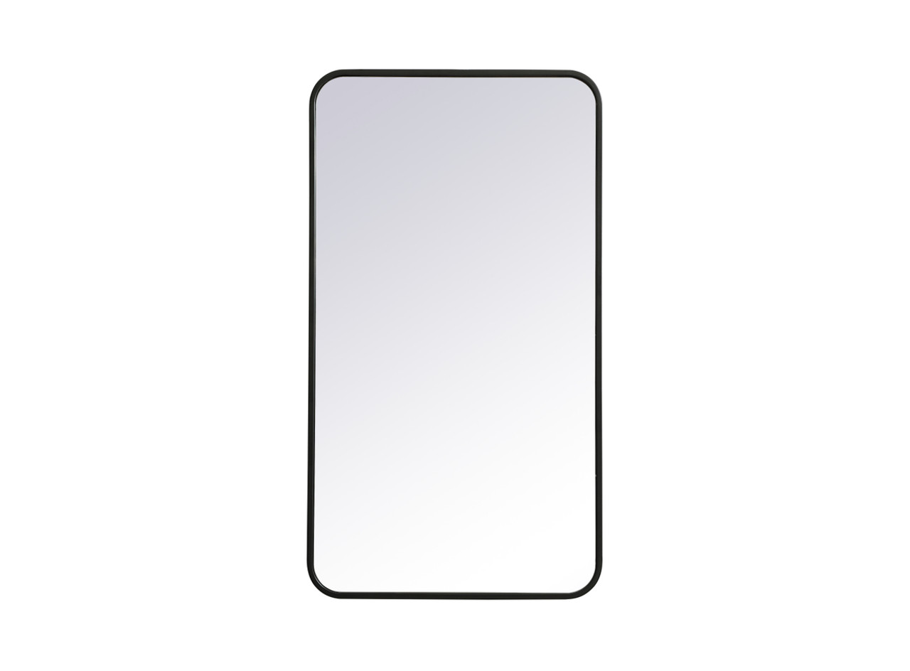 Elegant Decor MR802036BK Soft corner metal rectangular mirror 20x36 inch in Black