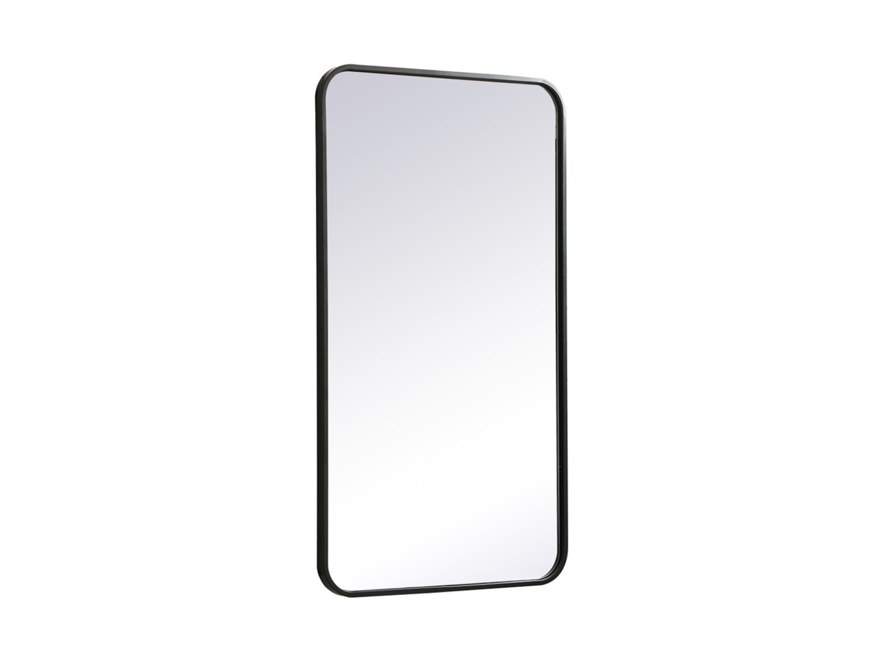 Elegant Decor MR802036BK Soft corner metal rectangular mirror 20x36 inch in Black