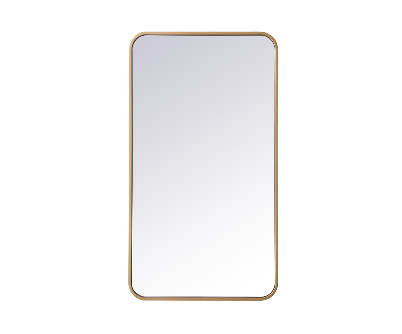 Elegant Decor MR802036BR Soft corner metal rectangular mirror 20x36 inch in Brass Elegant Decor MR802036BR Soft corner metal rectangular mirror 20x36 inch in Brass