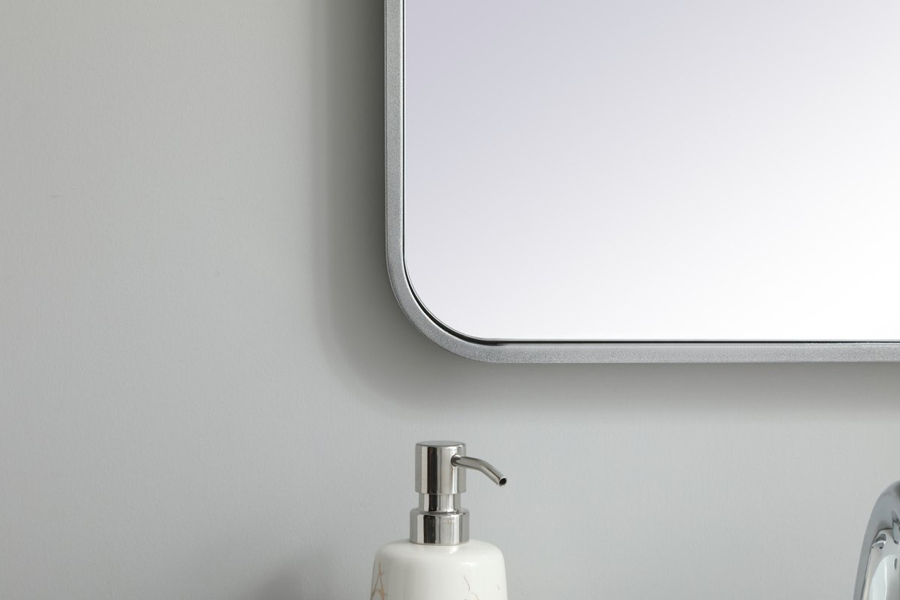 Elegant Decor MR802036S Soft corner metal rectangular mirror 20x36 inch in Silver Elegant Decor MR802036S Soft corner metal rectangular mirror 20x36 inch in Silver