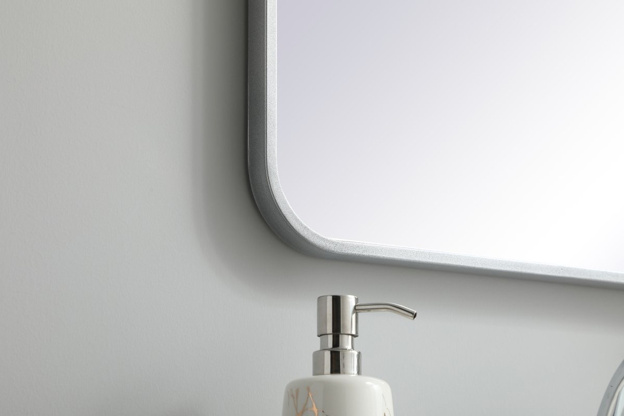 Elegant Decor MR802036S Soft corner metal rectangular mirror 20x36 inch in Silver Elegant Decor MR802036S Soft corner metal rectangular mirror 20x36 inch in Silver