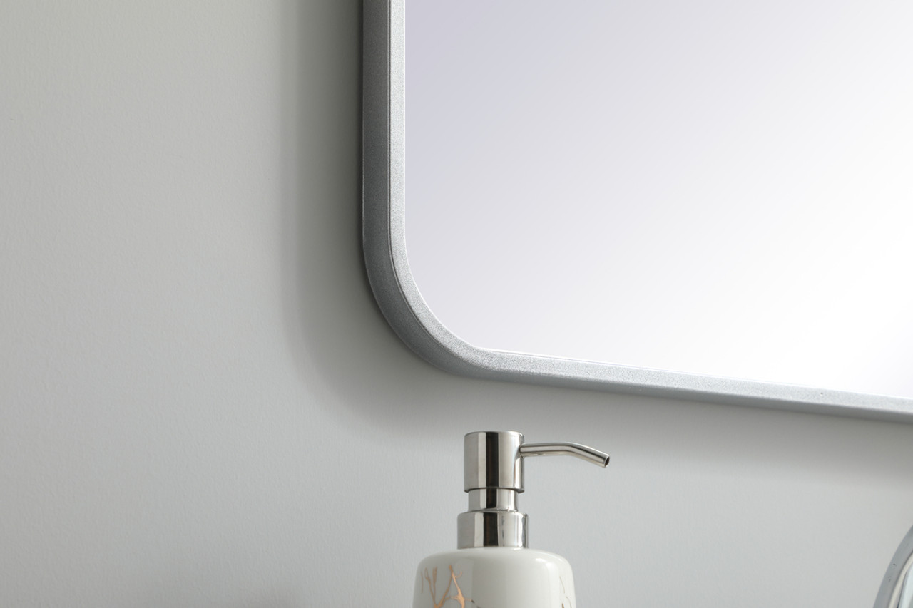 Elegant Decor MR802036S Soft corner metal rectangular mirror 20x36 inch in Silver Elegant Decor MR802036S Soft corner metal rectangular mirror 20x36 inch in Silver