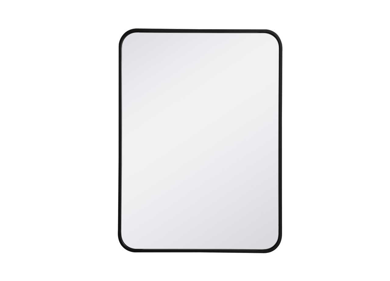 Elegant Decor MR802230BK Soft corner metal rectangular mirror 22x30 inch in Black