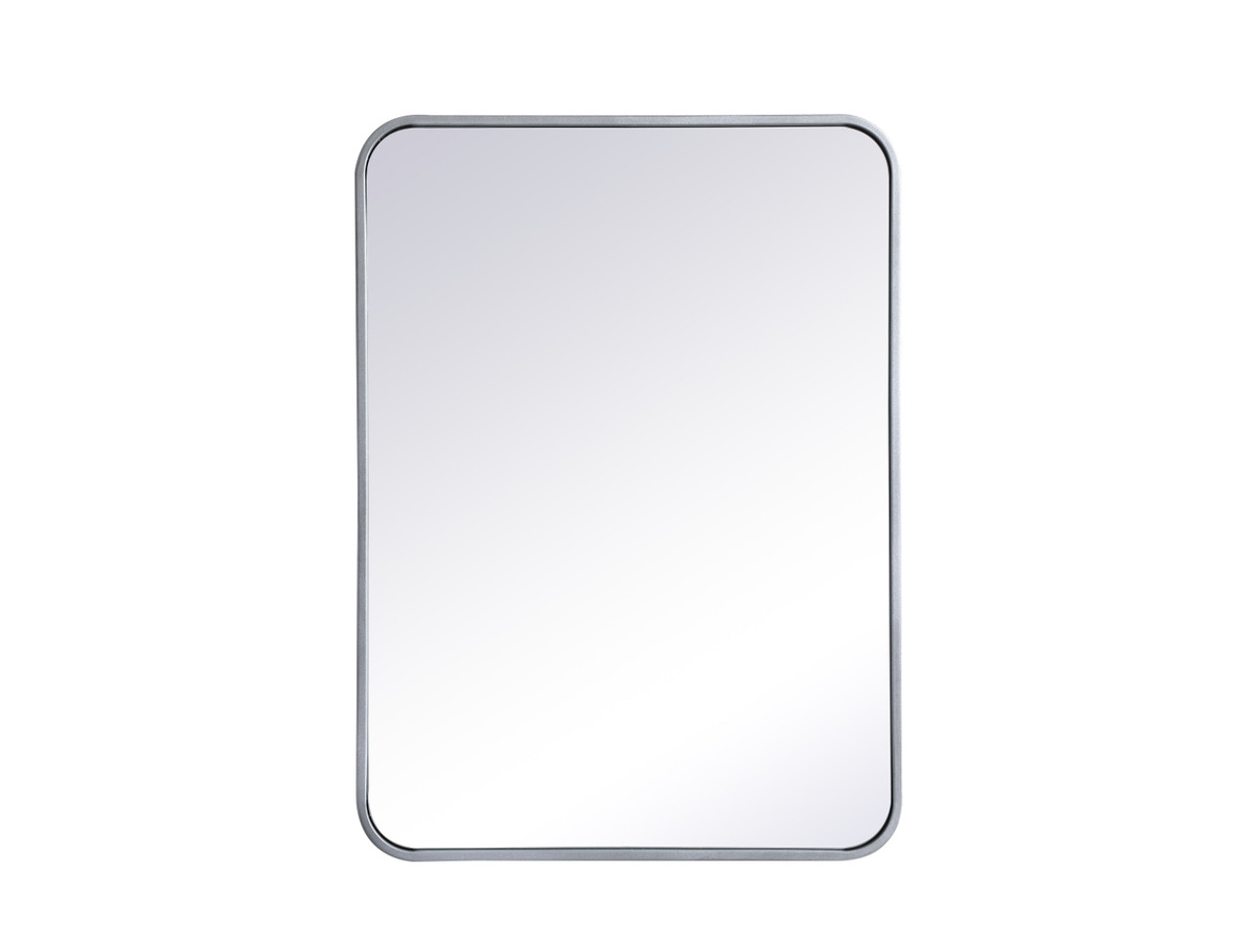 Elegant Decor MR802230S Soft corner metal rectangular mirror 22x30 inch in Silver