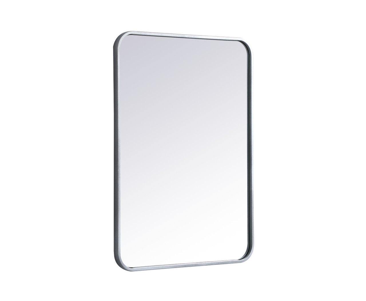 Elegant Decor MR802230S Soft corner metal rectangular mirror 22x30 inch in Silver