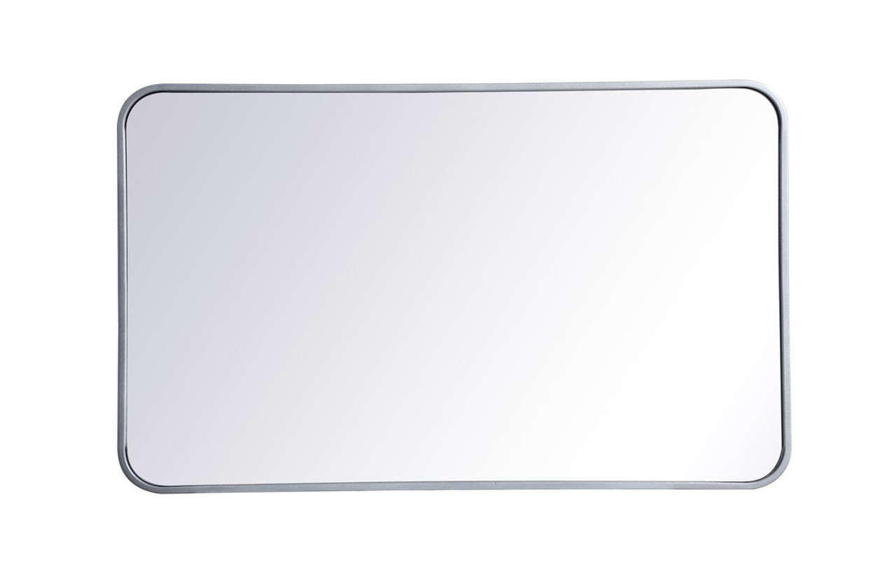 Elegant Décor MR802236S Soft corner metal rectangular mirror 22x36 inch in Silver