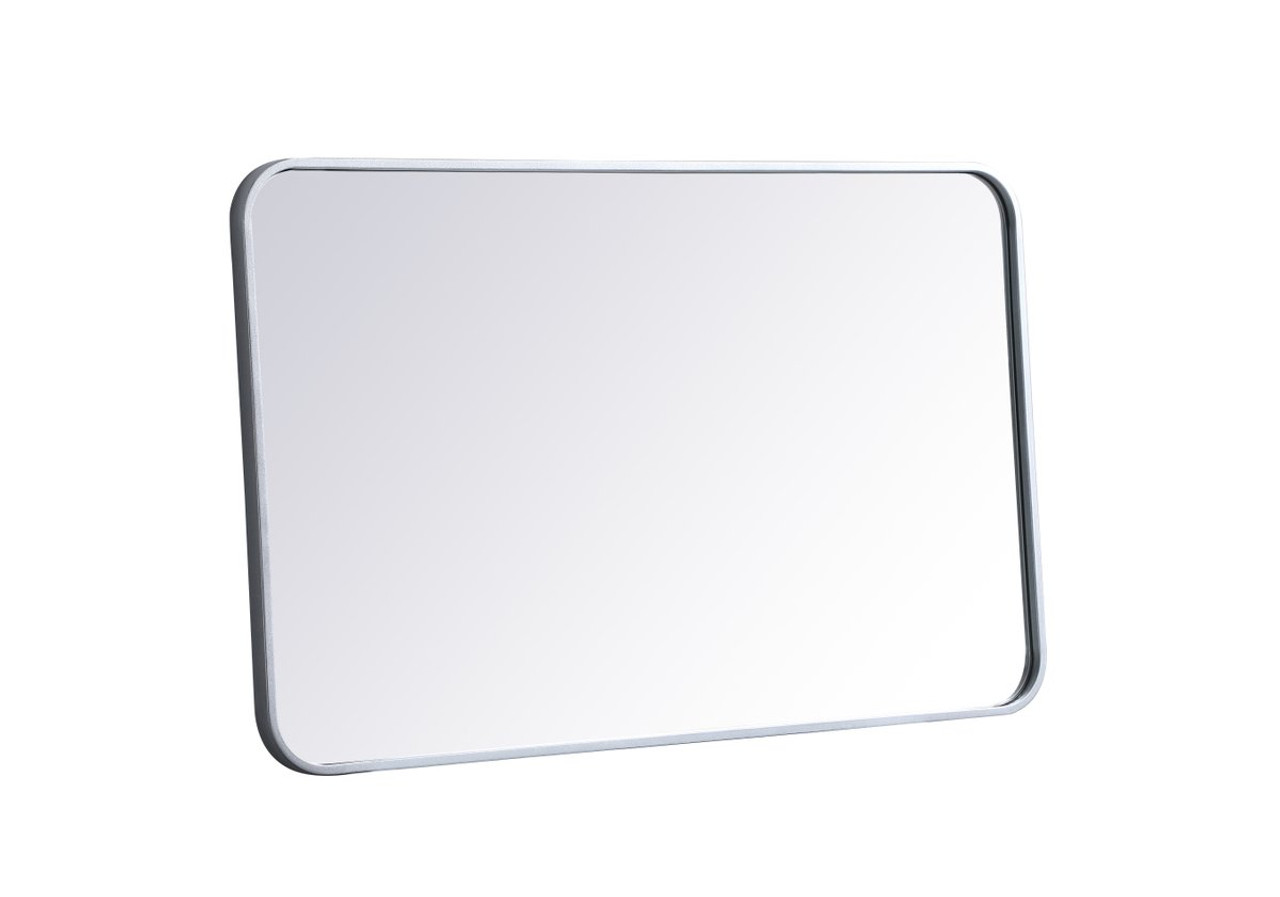 Elegant Décor MR802236S Soft corner metal rectangular mirror 22x36 inch in Silver