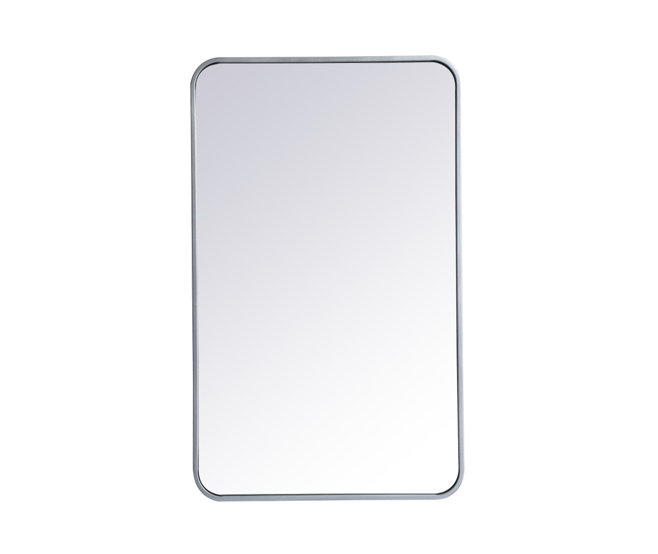 Elegant Décor MR802236S Soft corner metal rectangular mirror 22x36 inch in Silver