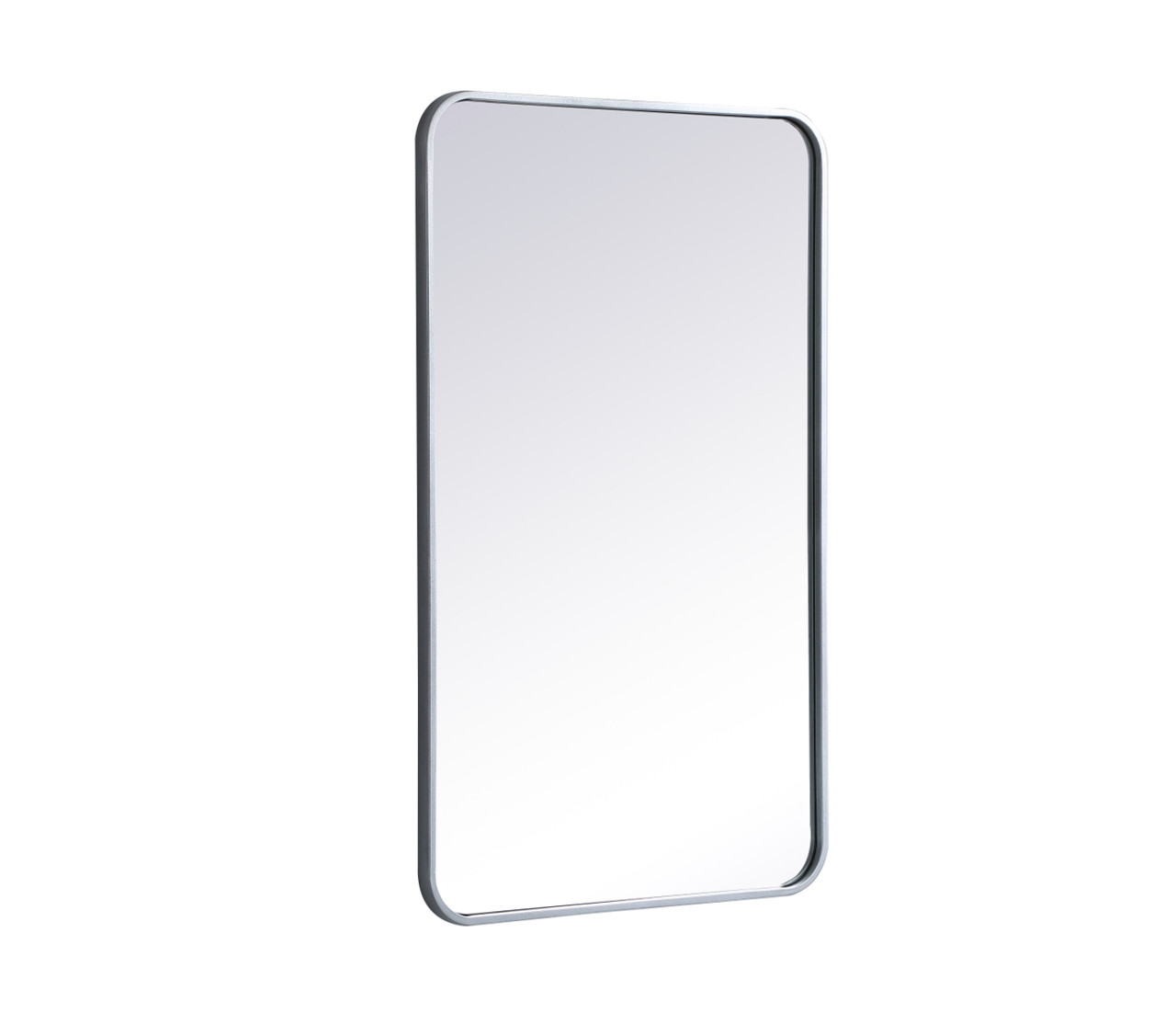 Elegant Décor MR802236S Soft corner metal rectangular mirror 22x36 inch in Silver