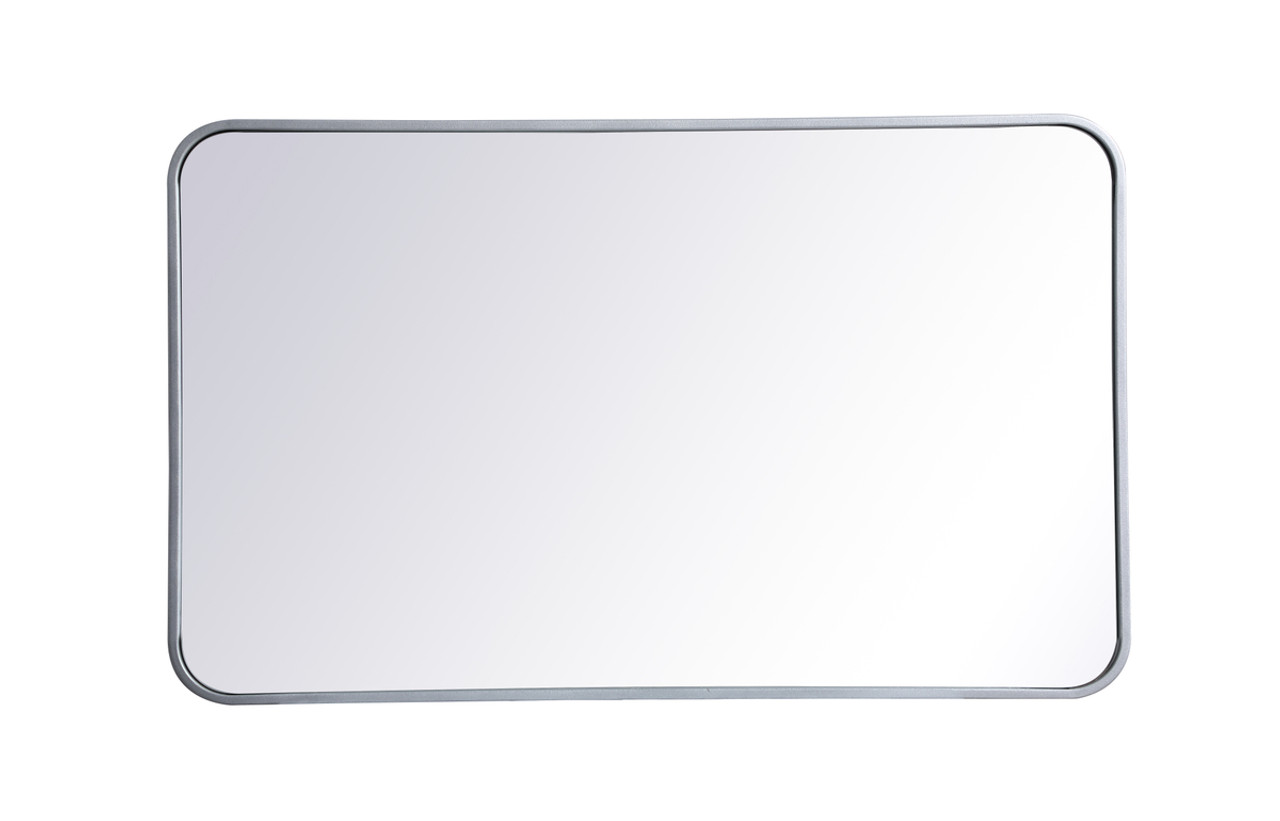 Elegant Décor MR802236S Soft corner metal rectangular mirror 22x36 inch in Silver