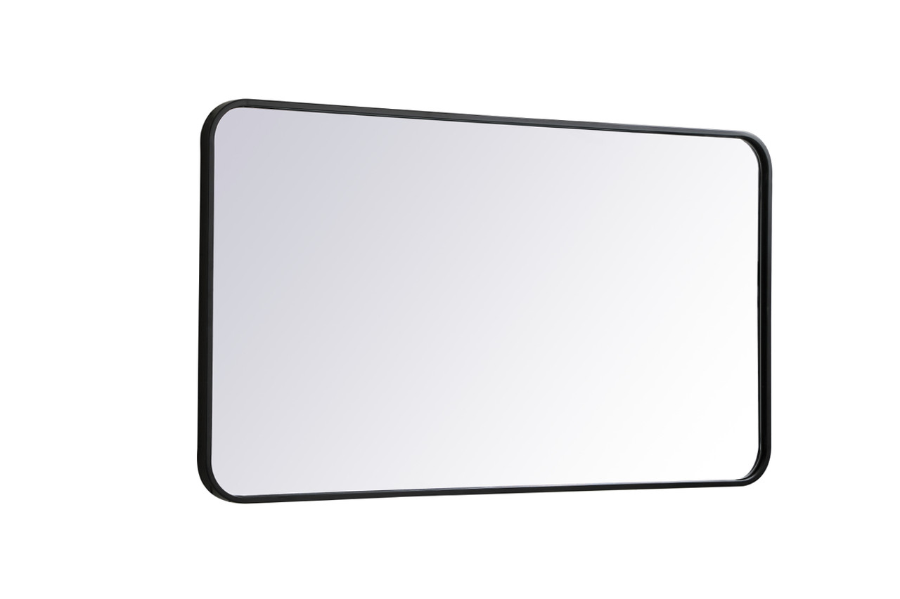 Elegant Decor MR802240BK Soft corner metal rectangular mirror 22x40 inch in Black