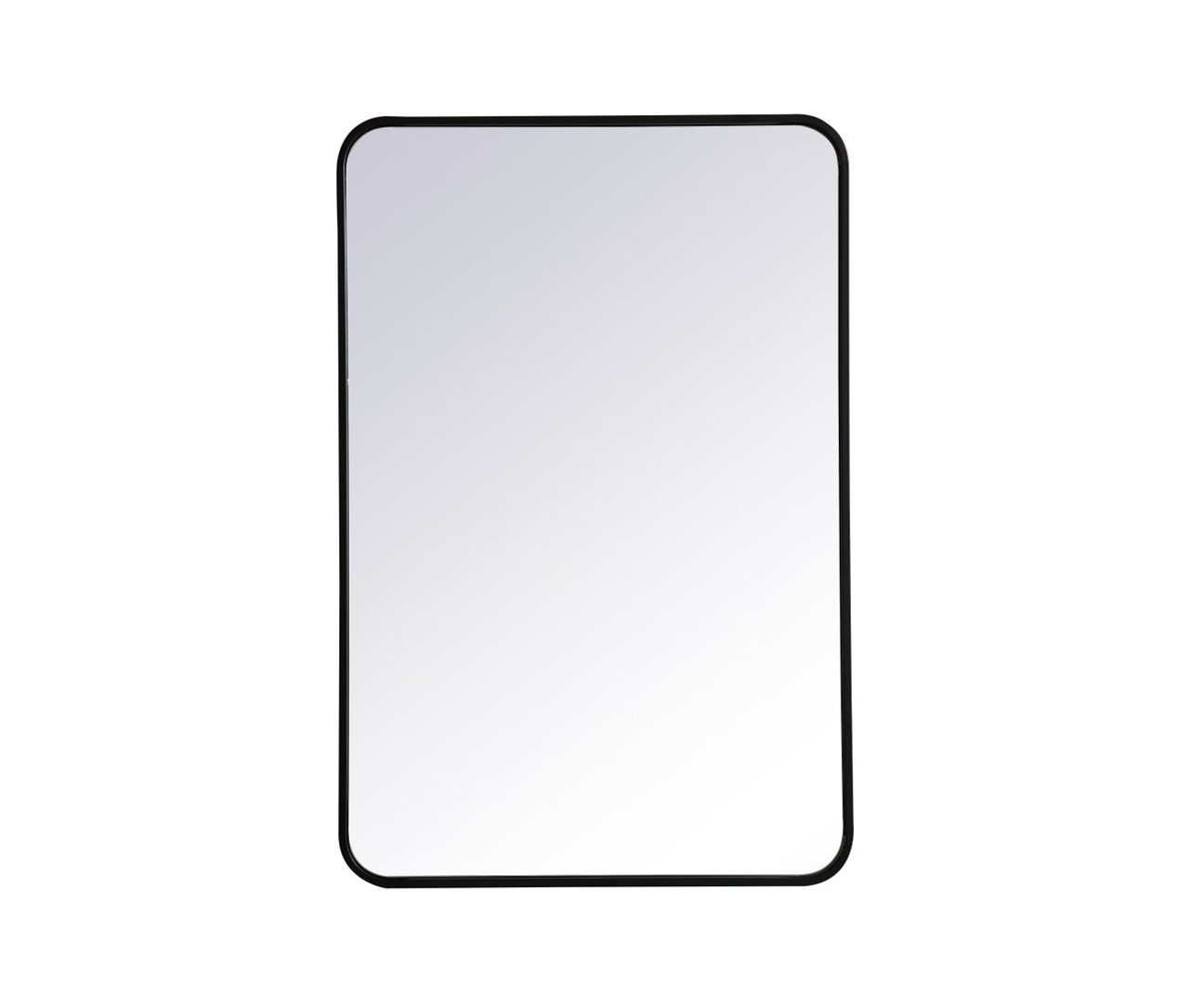 Elegant Decor MR802436BK Soft corner metal rectangular mirror 24x36 inch in Black
