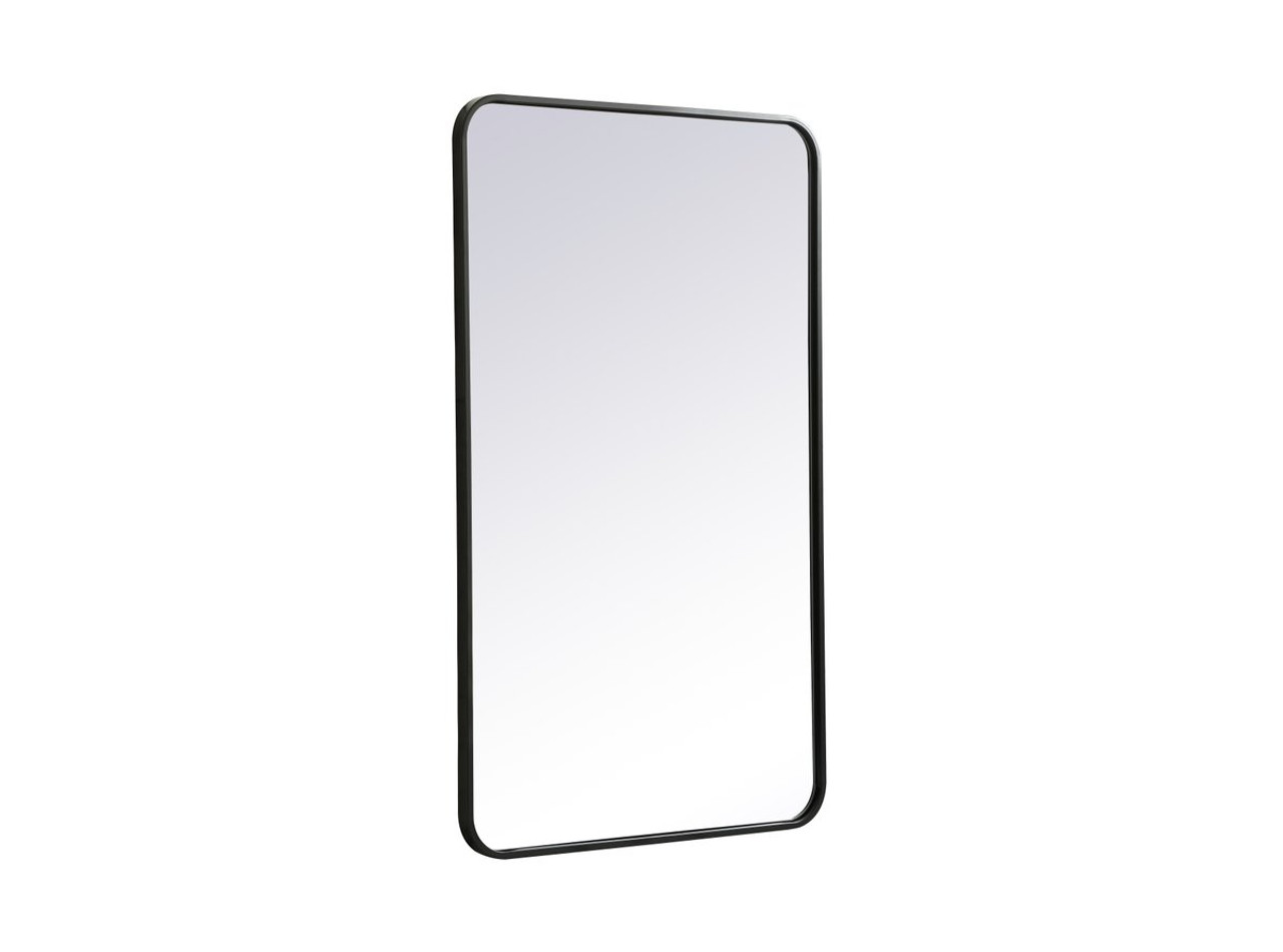 Elegant Decor MR802440BK Soft corner metal rectangular mirror 24x40 inch in Black