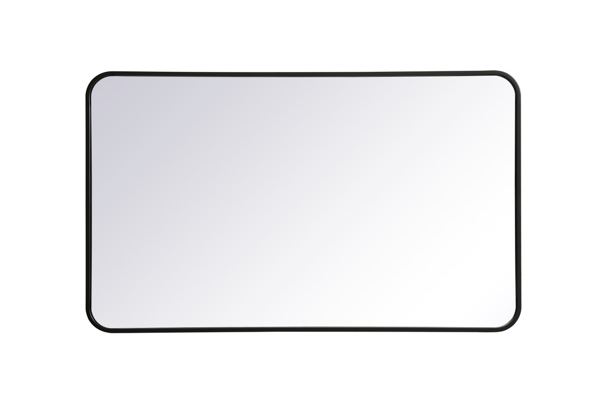 Elegant Decor MR802440BK Soft corner metal rectangular mirror 24x40 inch in Black