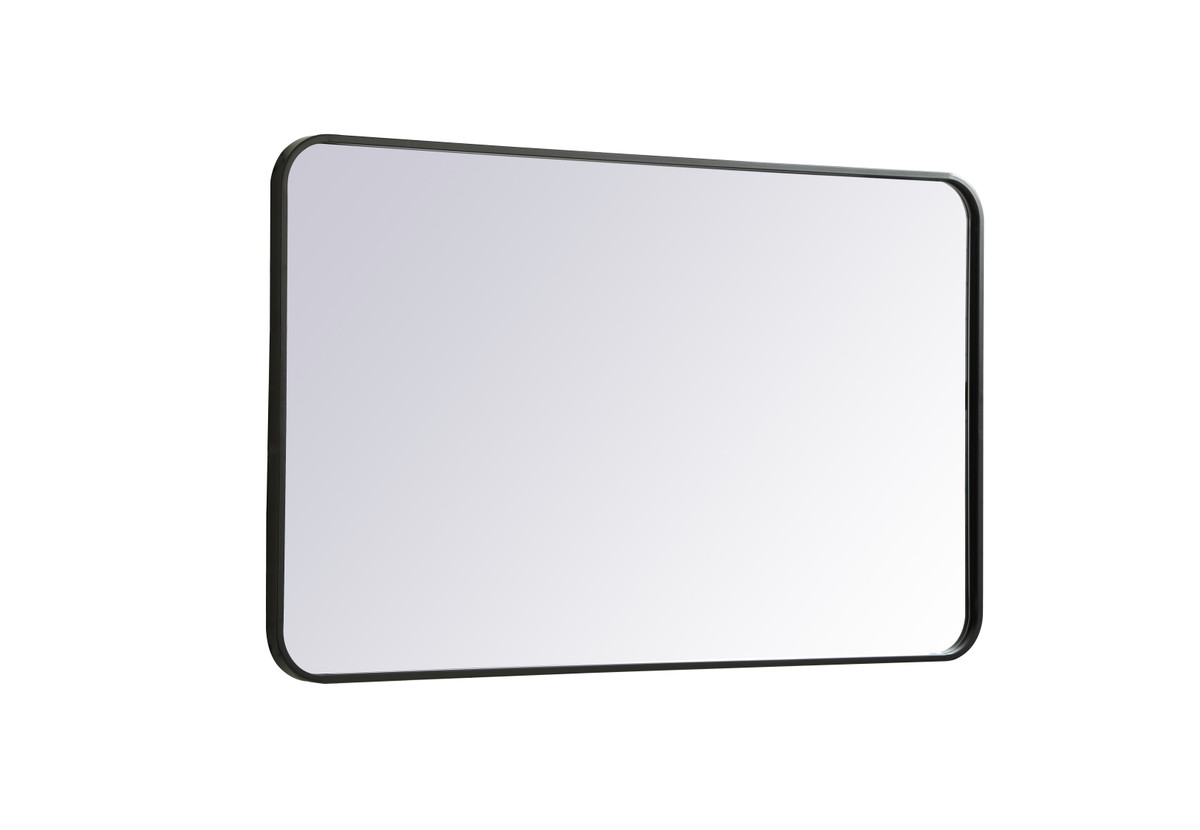 Elegant Decor MR802440BK Soft corner metal rectangular mirror 24x40 inch in Black
