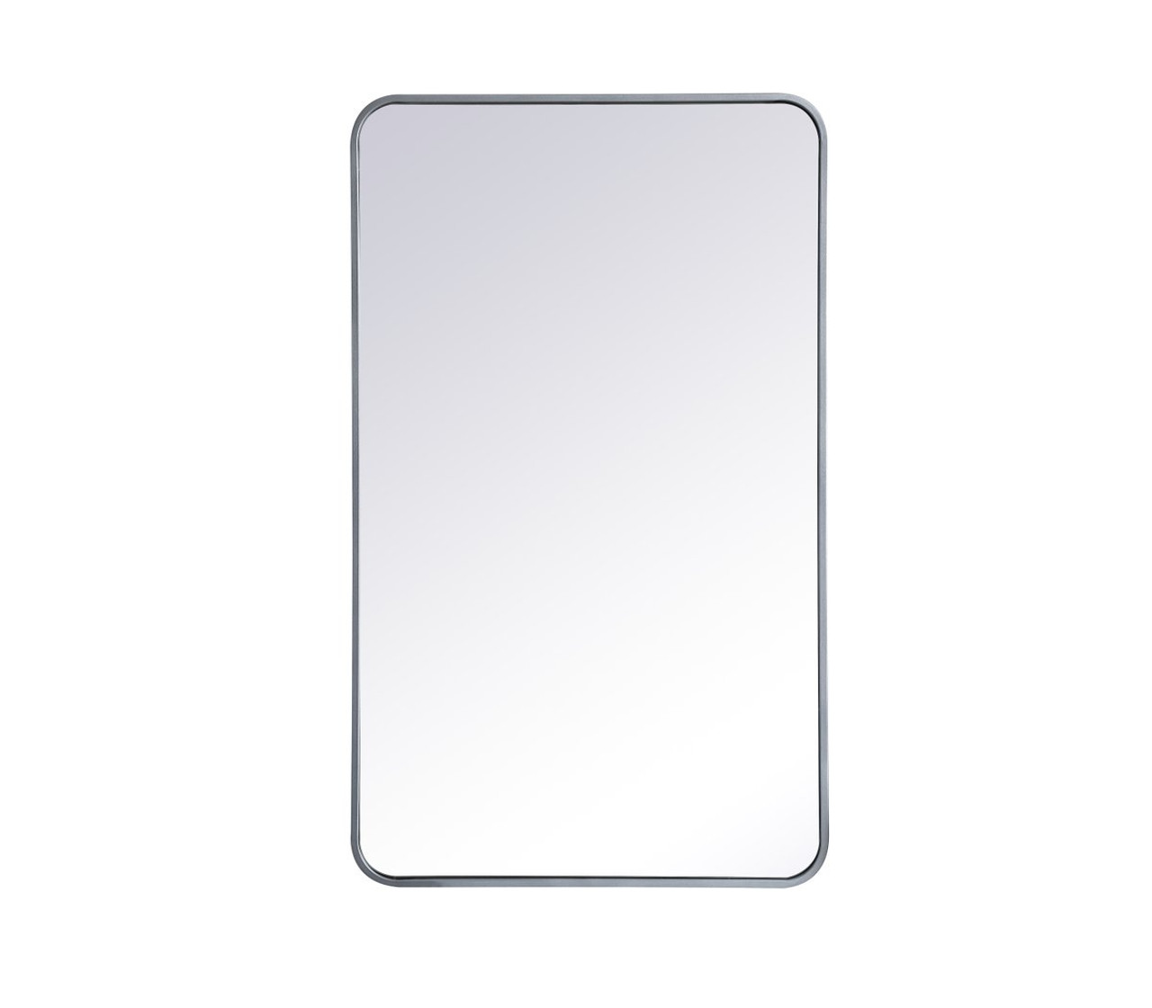 Elegant Decor MR802440S Soft corner metal rectangular mirror 24x40 inch in Silver Elegant Decor MR802440S Soft corner metal rectangular mirror 24x40 inch in Silver