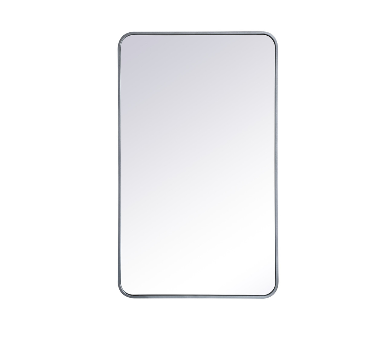 Elegant Decor MR802440S Soft corner metal rectangular mirror 24x40 inch in Silver Elegant Decor MR802440S Soft corner metal rectangular mirror 24x40 inch in Silver