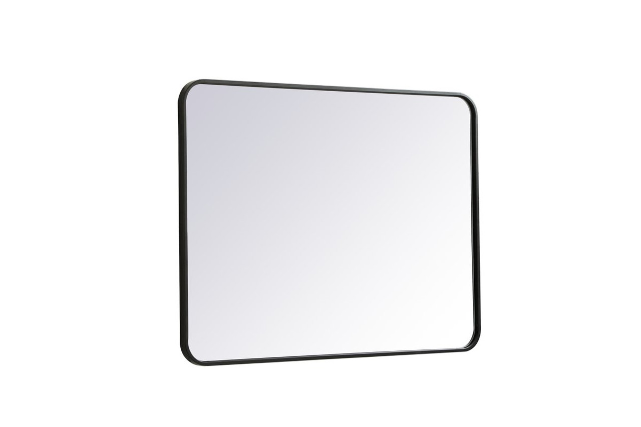 Elegant Decor MR802736BK Soft corner metal rectangular mirror 27x36 inch in Black