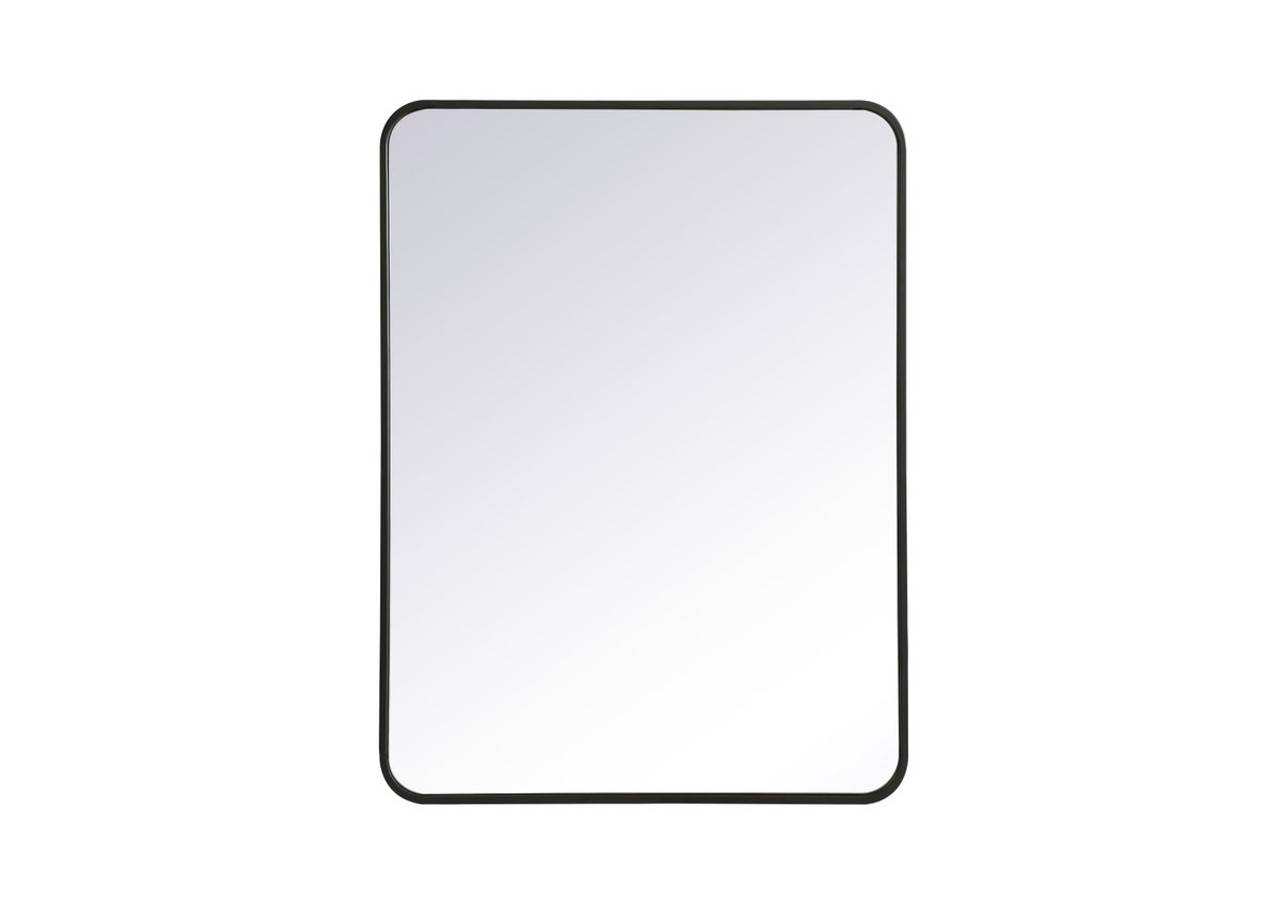 Elegant Decor MR802736BK Soft corner metal rectangular mirror 27x36 inch in Black