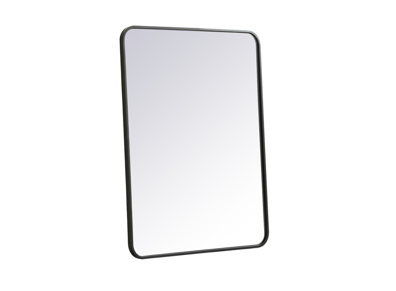 Elegant Decor MR802736BK Soft corner metal rectangular mirror 27x36 inch in Black