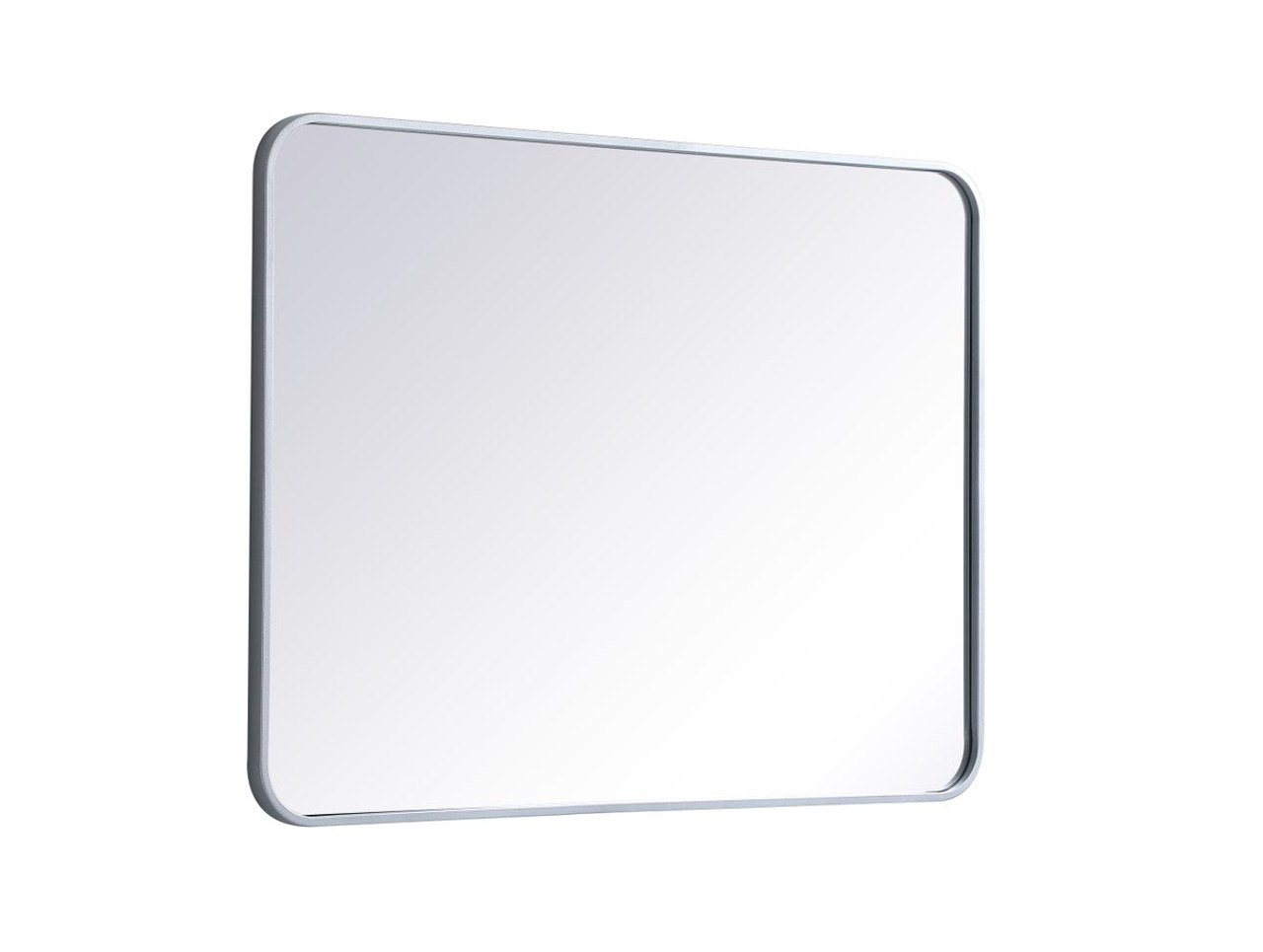 Elegant Decor MR802736S Soft corner metal rectangular mirror 27x36 inch in Silver