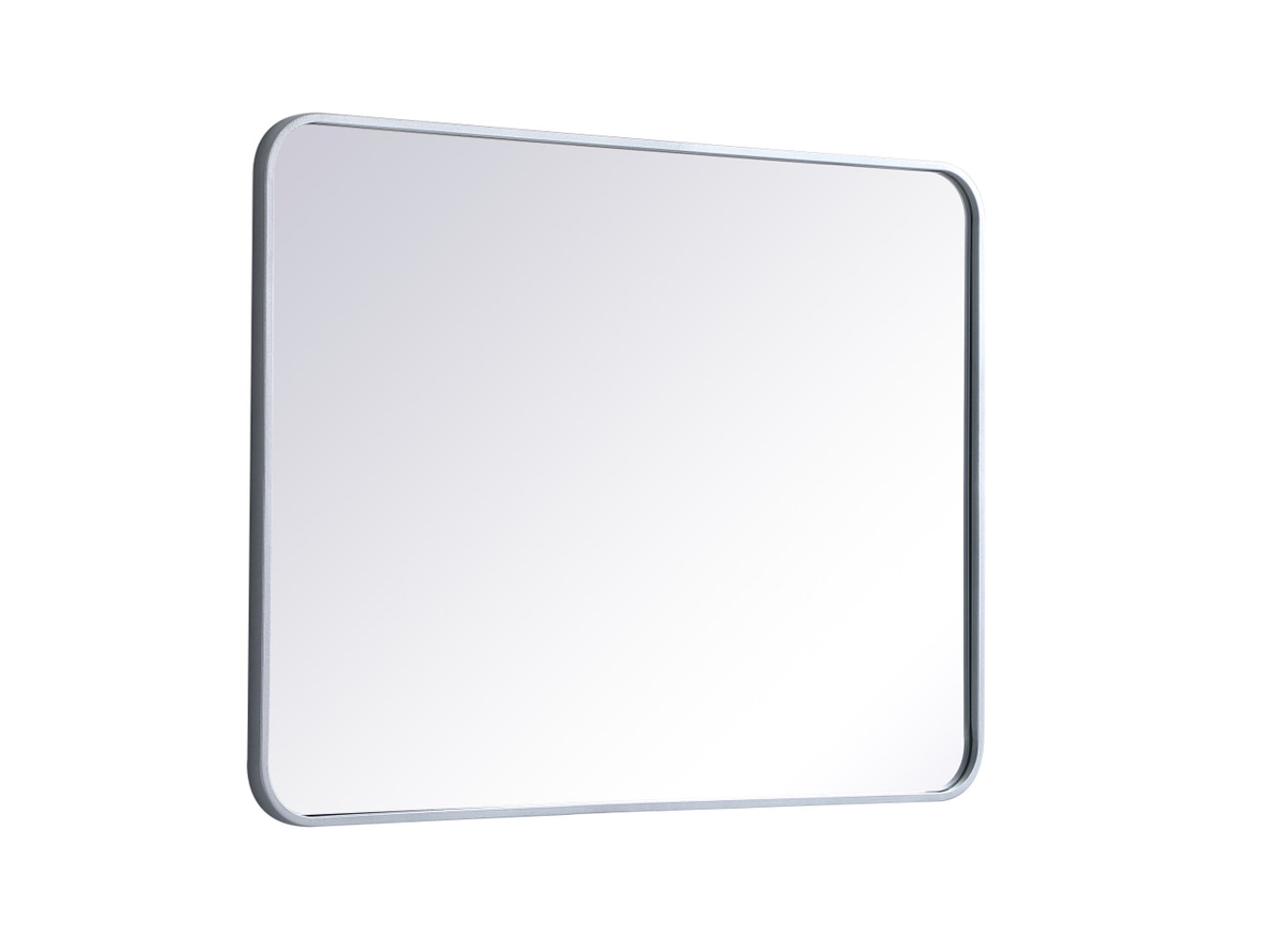 Elegant Decor MR802736S Soft corner metal rectangular mirror 27x36 inch in Silver