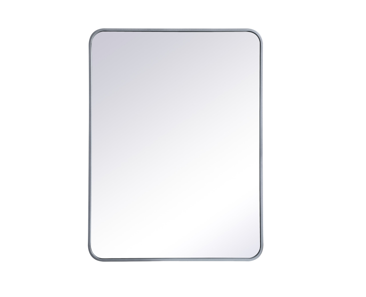 Elegant Decor MR802736S Soft corner metal rectangular mirror 27x36 inch in Silver