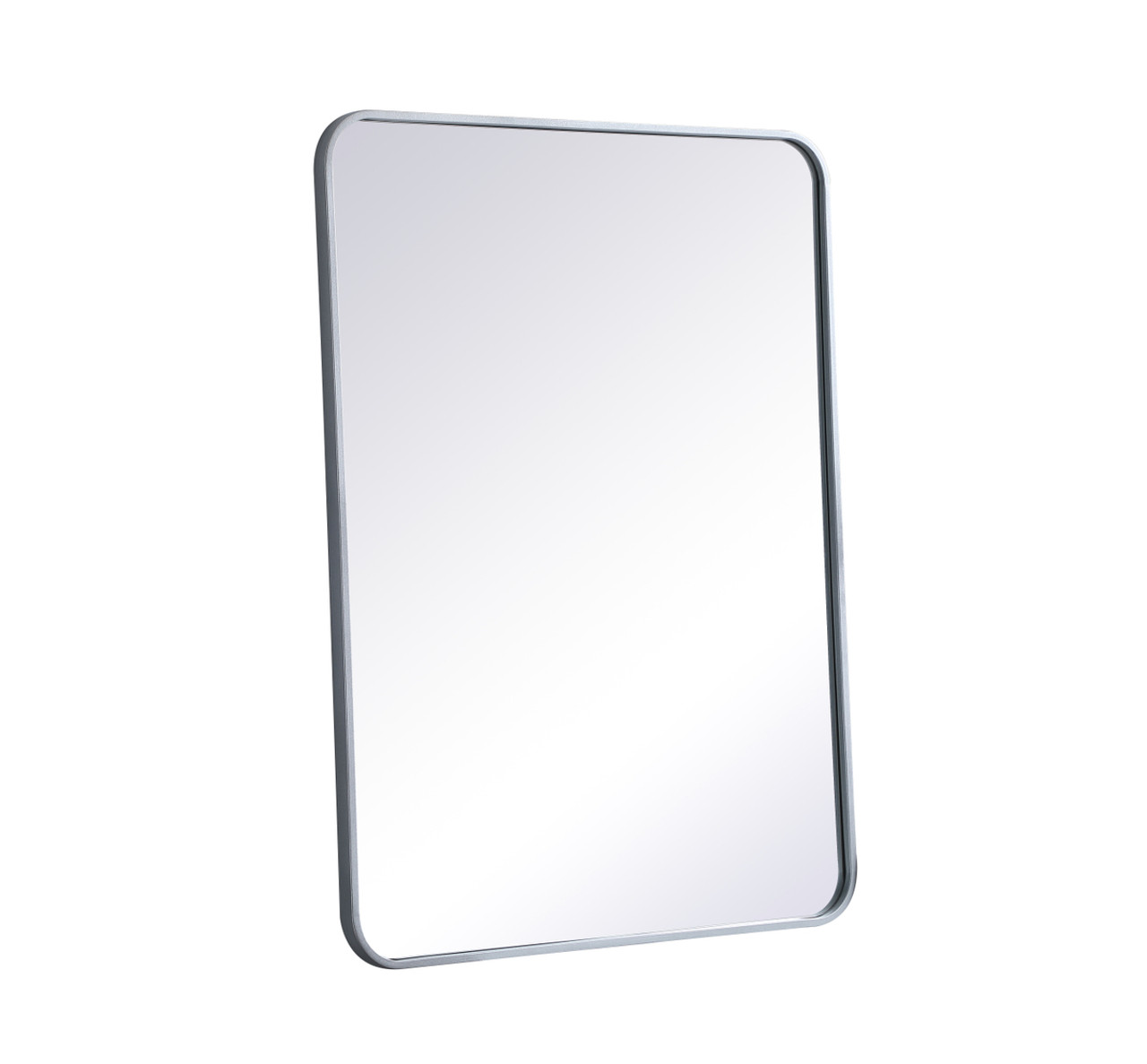 Elegant Decor MR802736S Soft corner metal rectangular mirror 27x36 inch in Silver