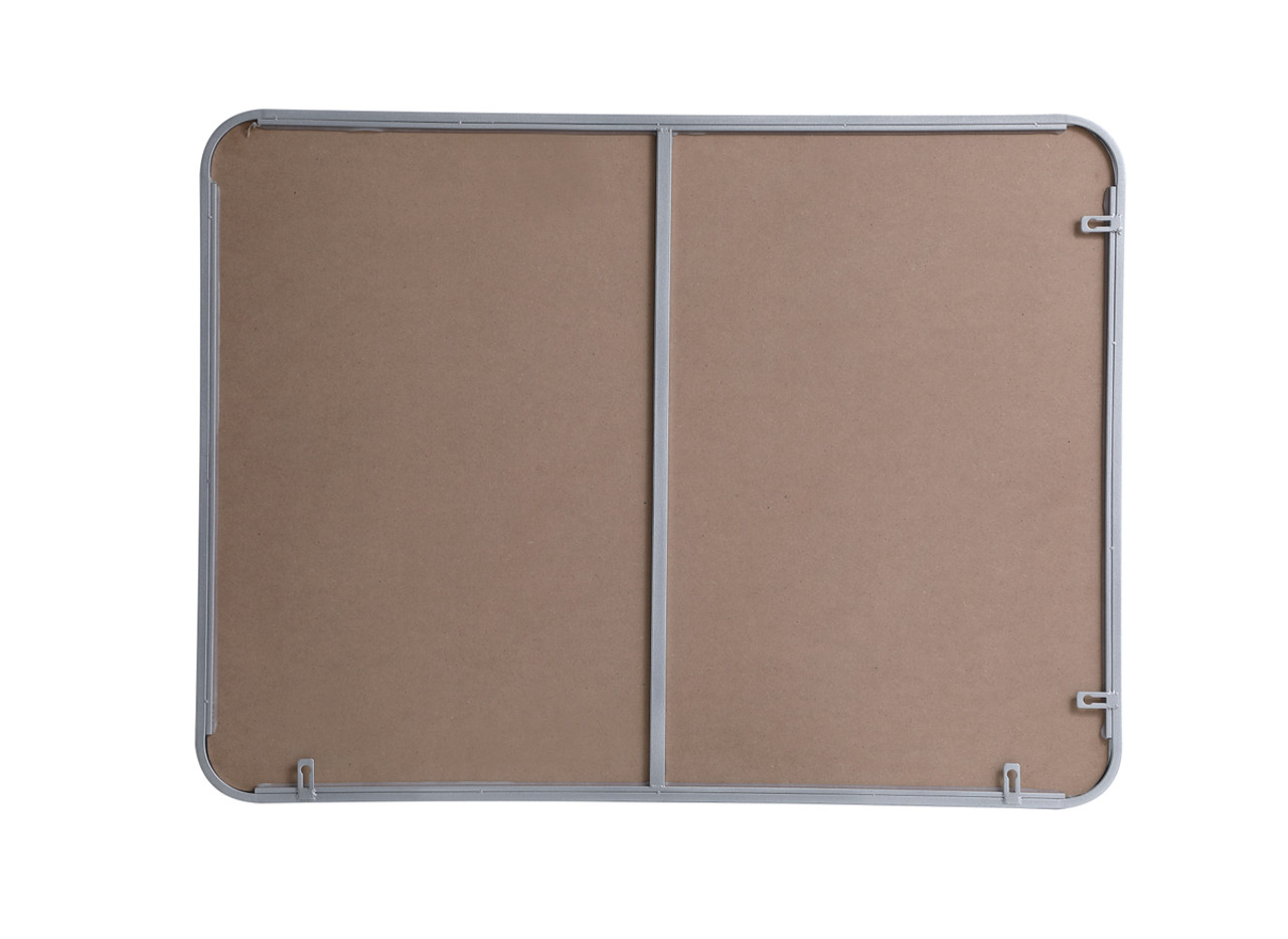Elegant Decor MR802736S Soft corner metal rectangular mirror 27x36 inch in Silver