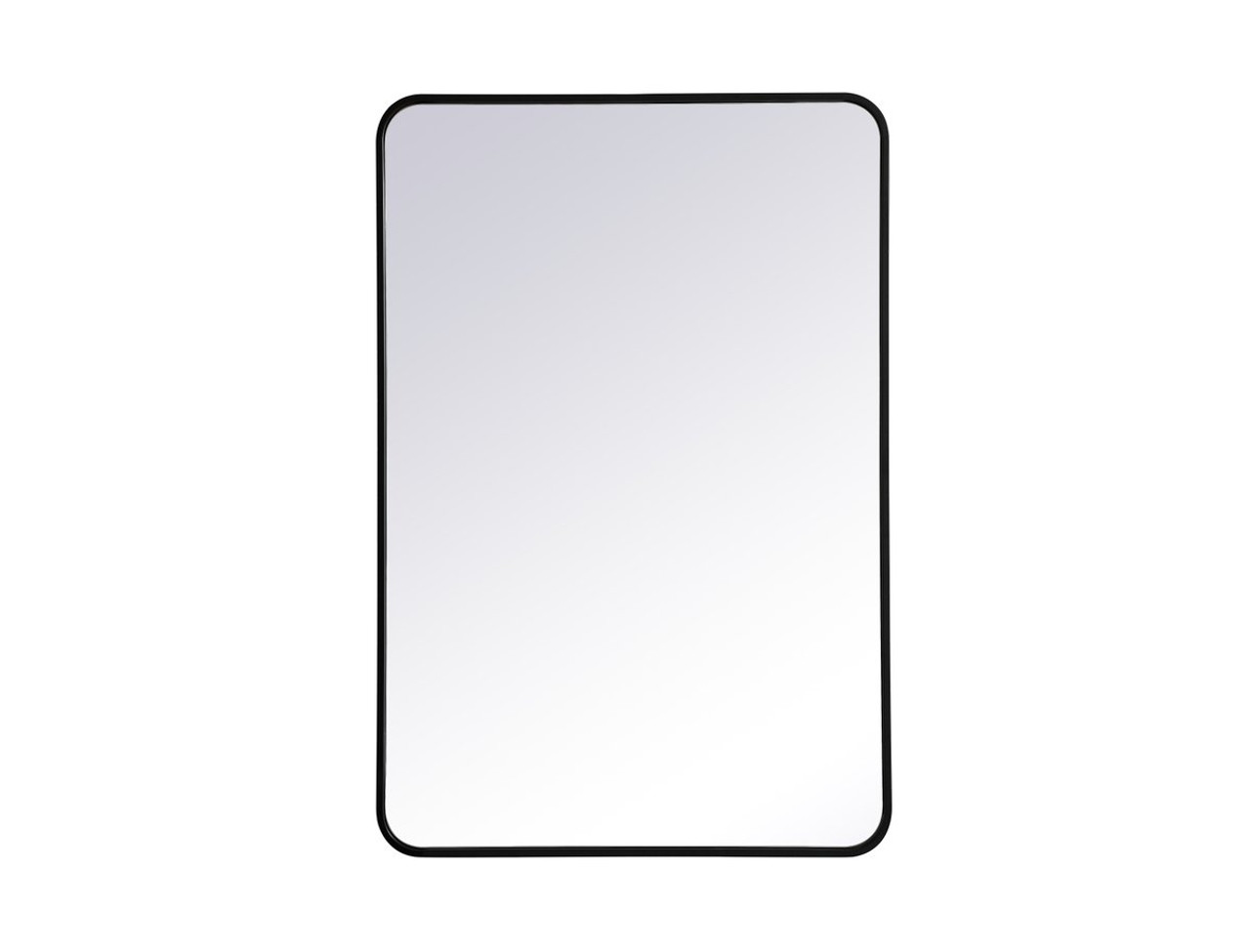 Elegant Decor MR802740BK Soft corner metal rectangular mirror 27x40 inch in Black