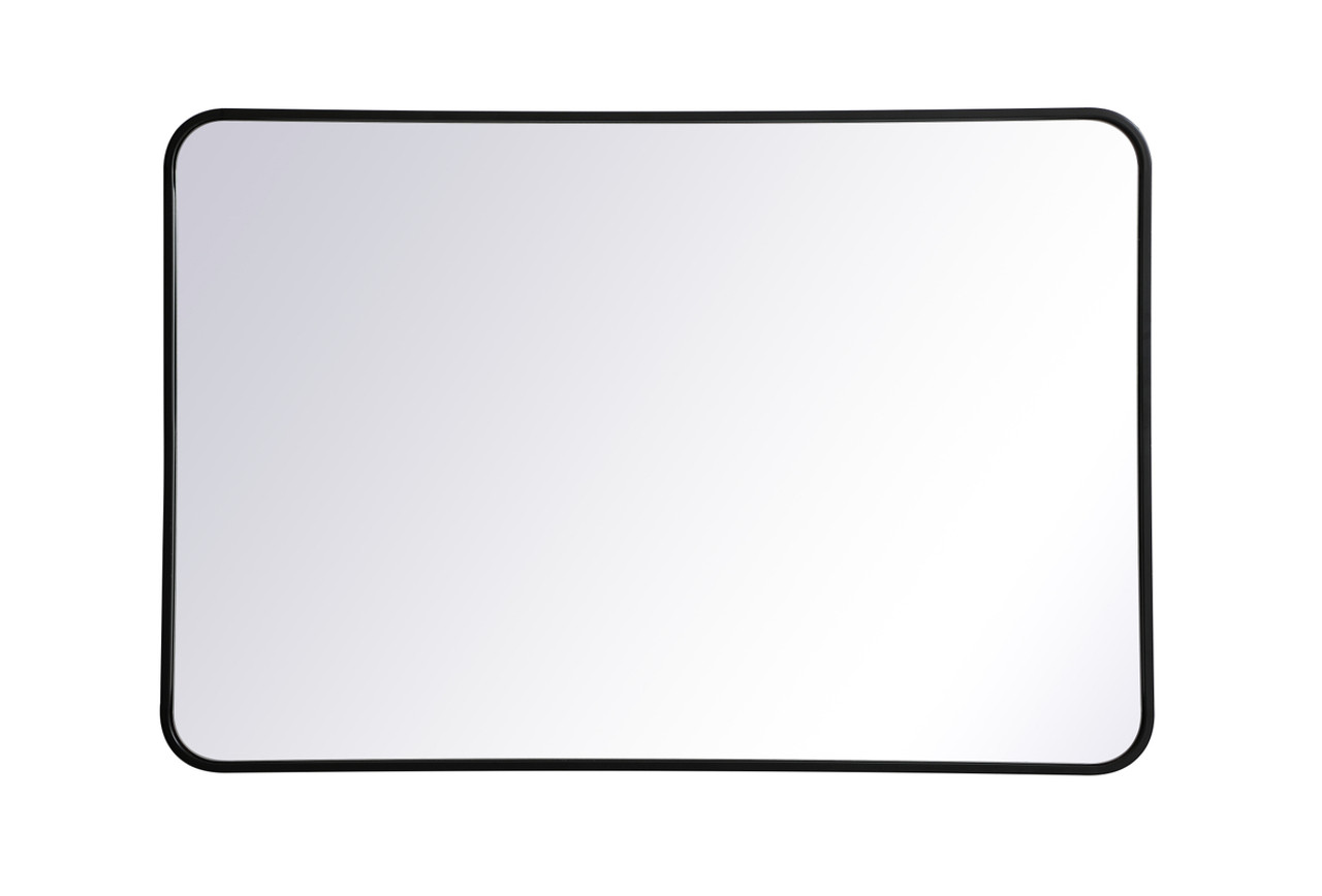 Elegant Decor MR802740BK Soft corner metal rectangular mirror 27x40 inch in Black