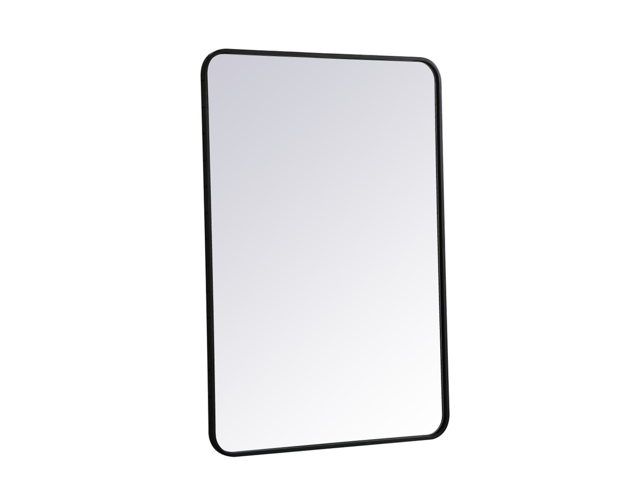 Elegant Decor MR802740BK Soft corner metal rectangular mirror 27x40 inch in Black