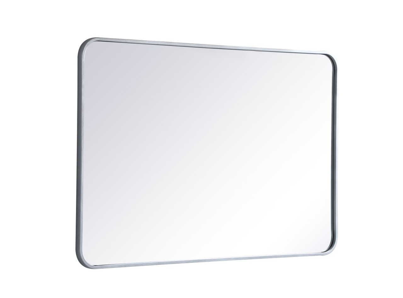 Elegant Decor MR802740S Soft corner metal rectangular mirror 27x40 inch in Silver
