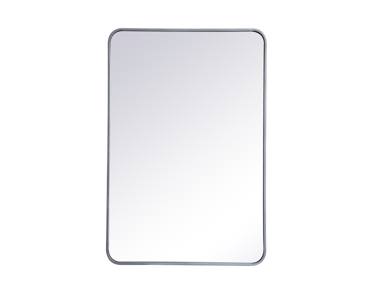 Elegant Decor MR802740S Soft corner metal rectangular mirror 27x40 inch in Silver