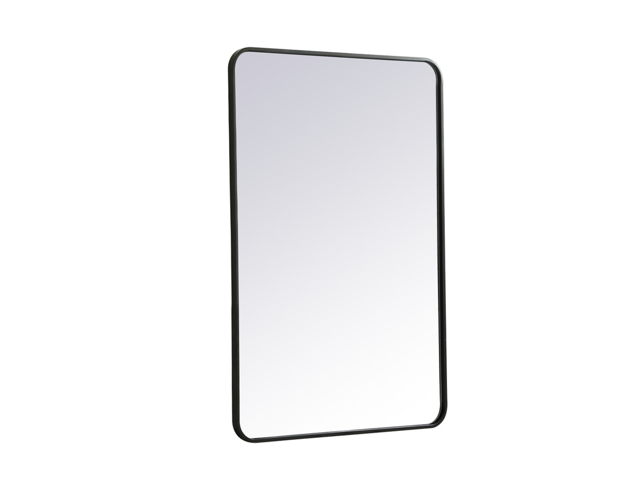 Elegant Decor MR802842BK Soft corner metal rectangular mirror 28x42 inch in Black