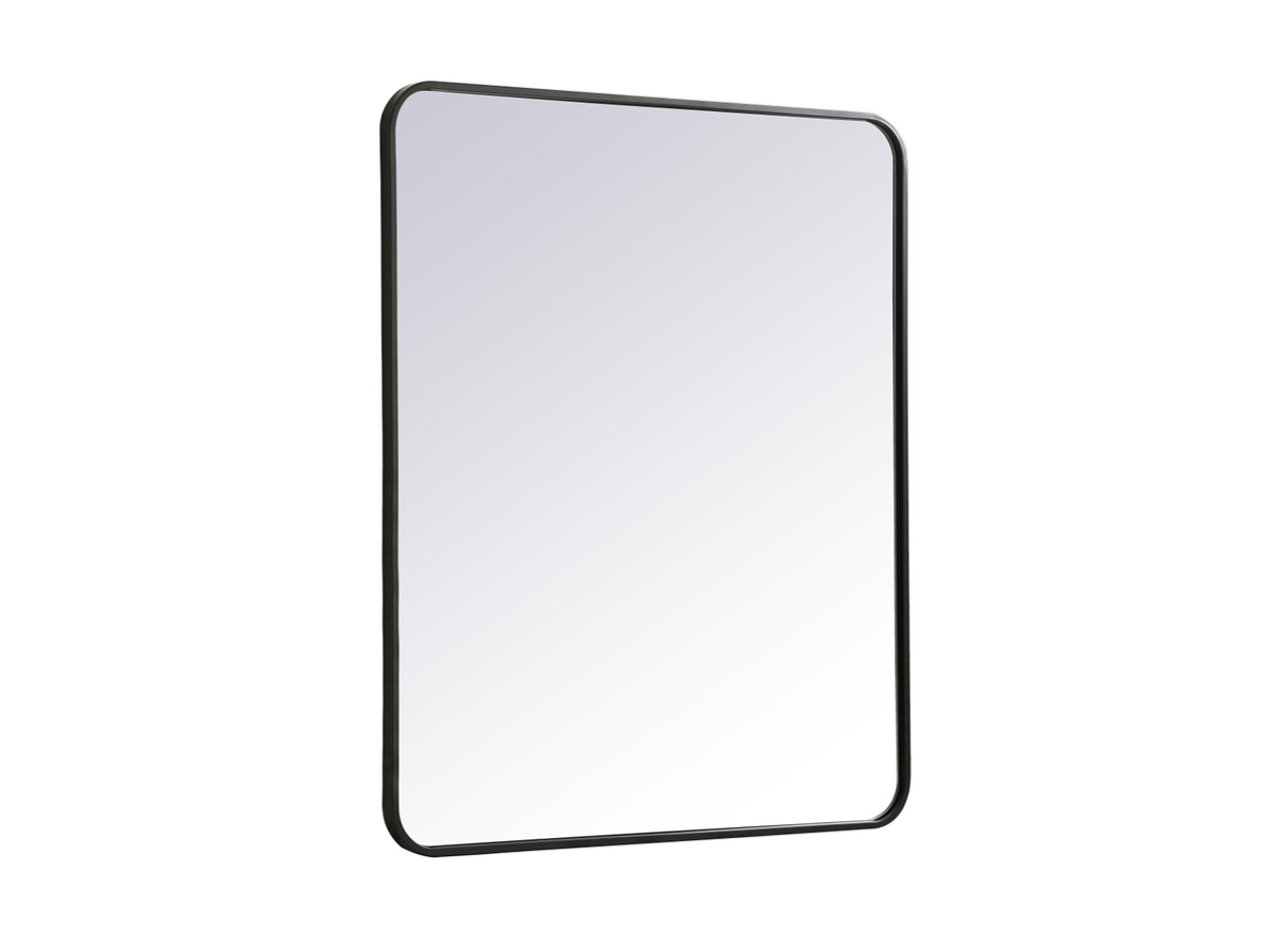 Elegant Decor MR803036BK Soft corner metal rectangular mirror 30x36 inch in Black
