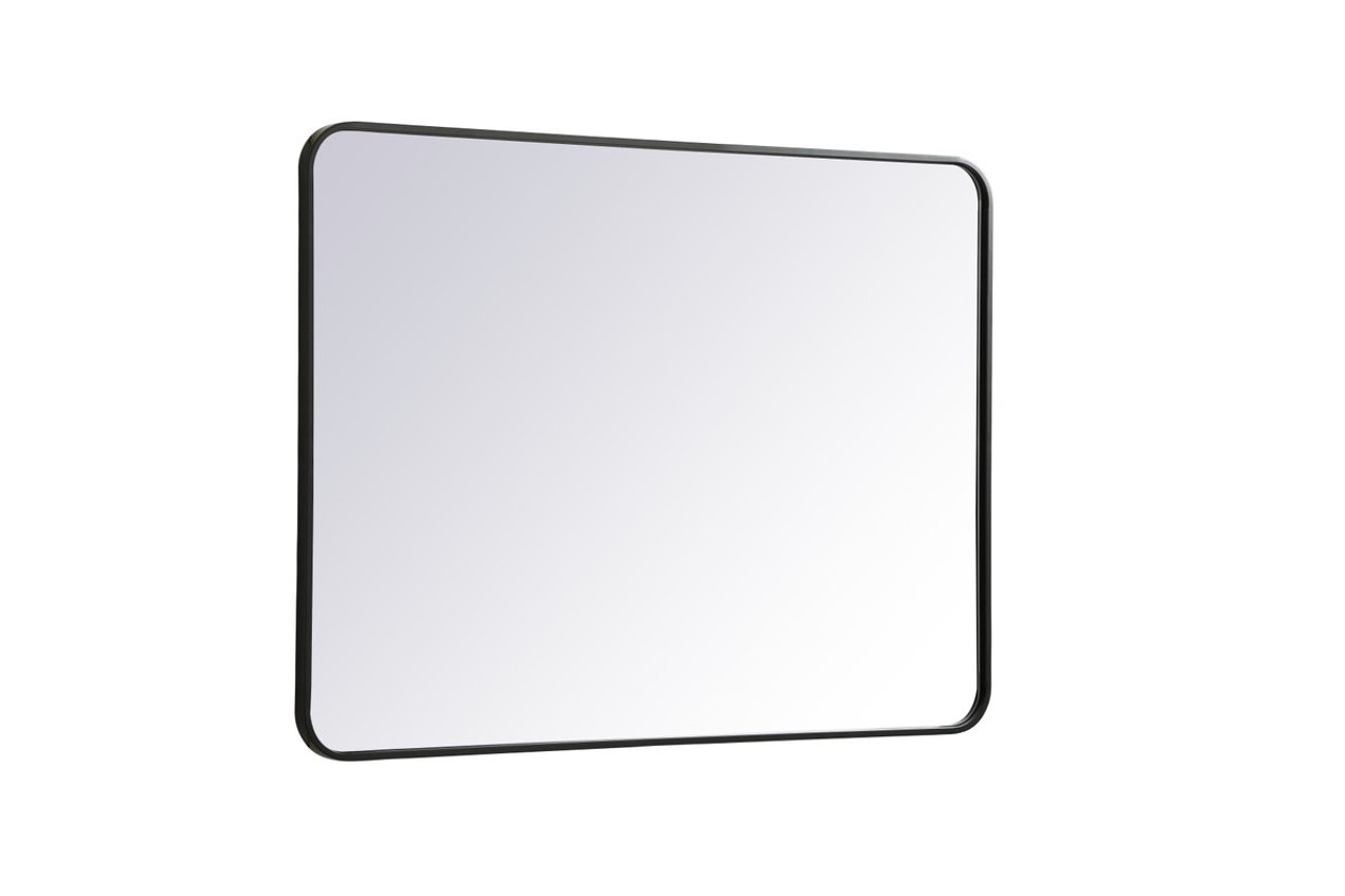 Elegant Decor MR803040BK Soft corner metal rectangular mirror 30x40 inch in Black