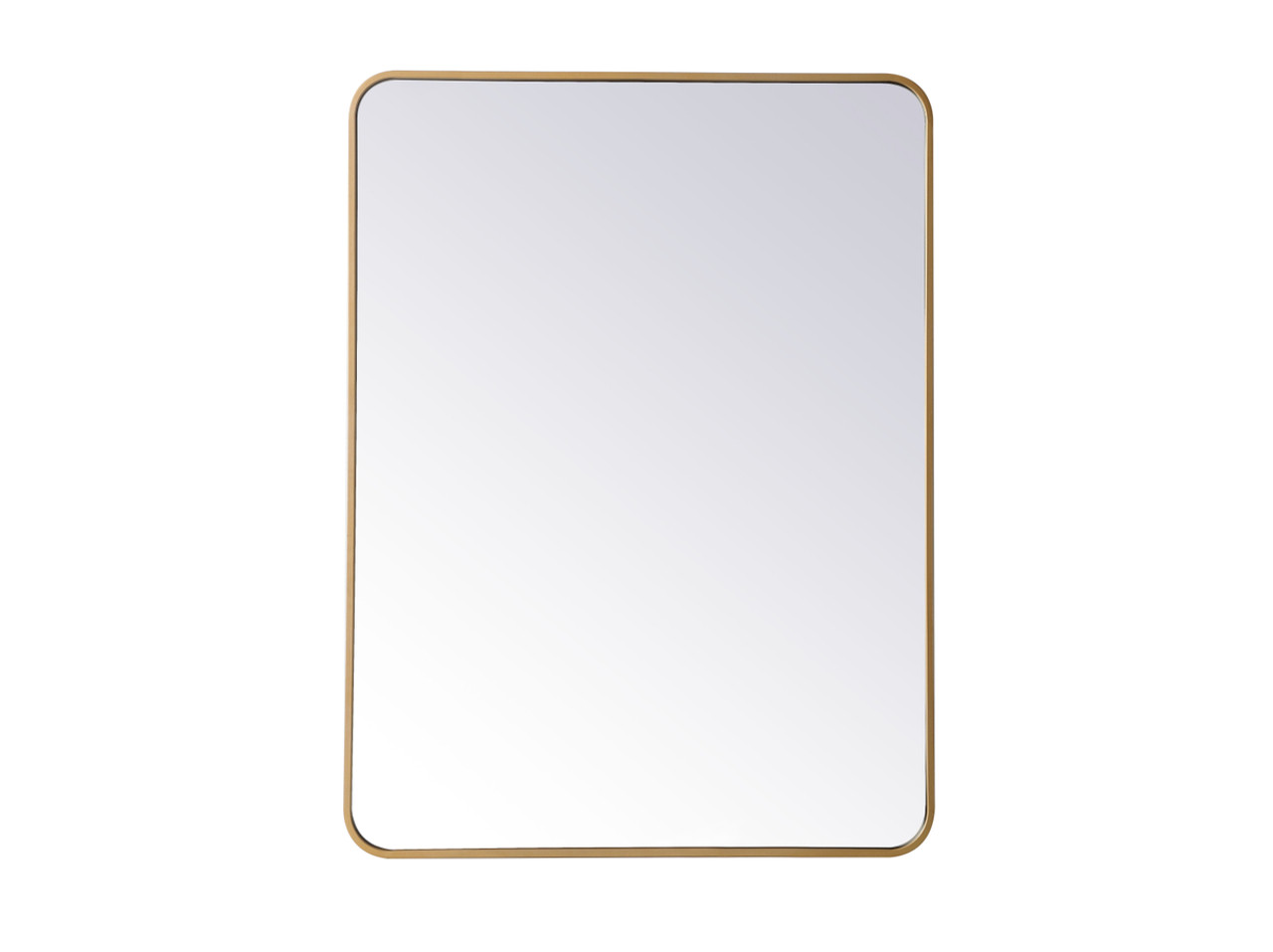 Elegant Decor MR803040BR Soft corner metal rectangular mirror 30x40 inch in Brass