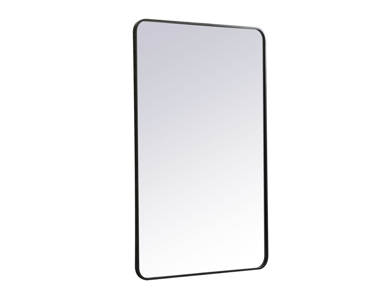 Elegant Decor MR803048BK Soft corner metal rectangular mirror 30x48 inch in Black
