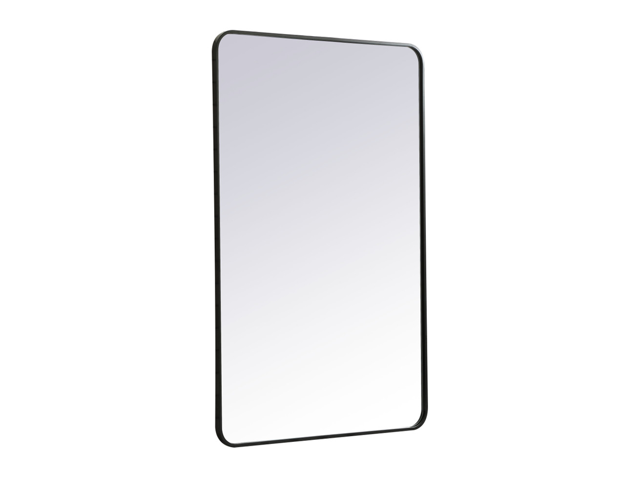 Elegant Decor MR803048BK Soft corner metal rectangular mirror 30x48 inch in Black